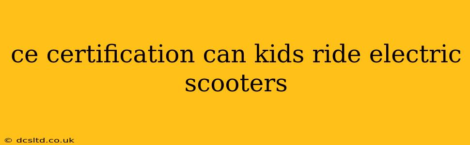 ce certification can kids ride electric scooters