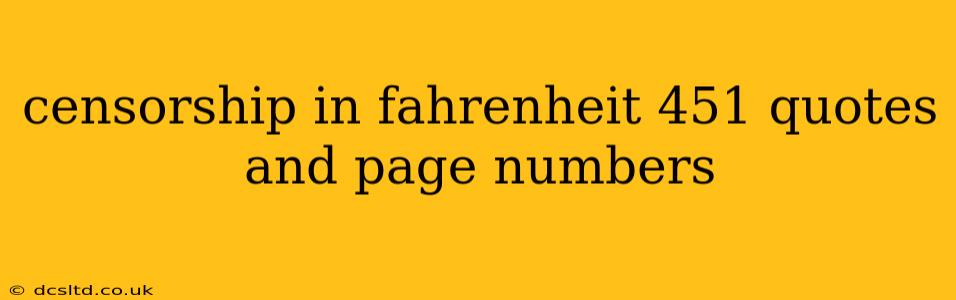 censorship in fahrenheit 451 quotes and page numbers