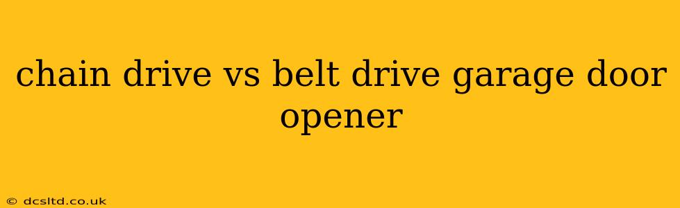 chain drive vs belt drive garage door opener