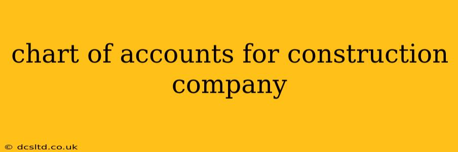 chart of accounts for construction company