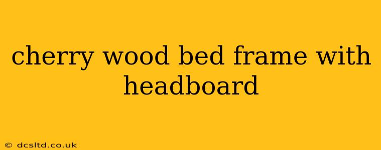 cherry wood bed frame with headboard