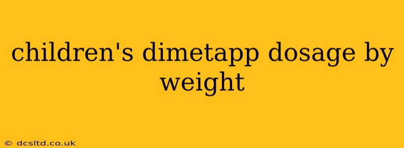 children's dimetapp dosage by weight