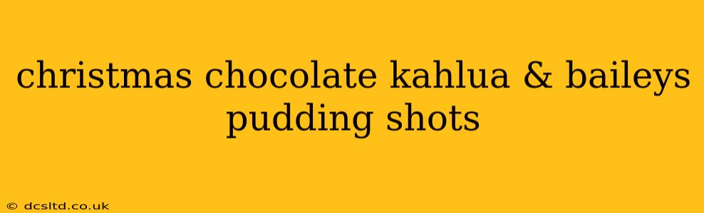 christmas chocolate kahlua & baileys pudding shots