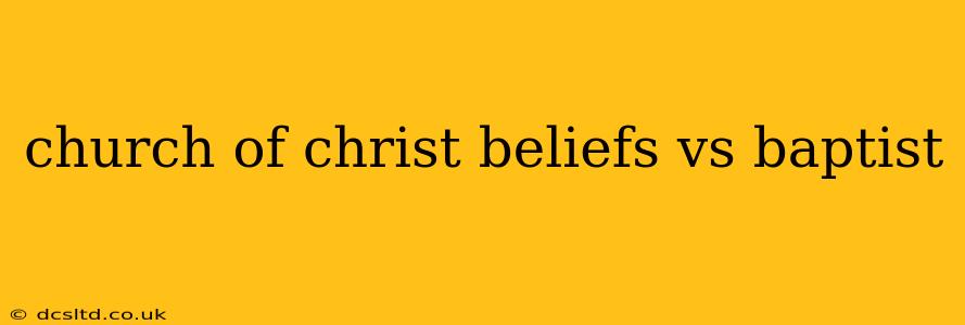 church of christ beliefs vs baptist