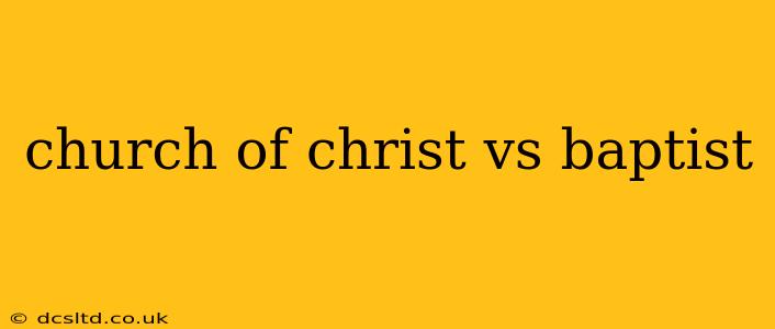 church of christ vs baptist