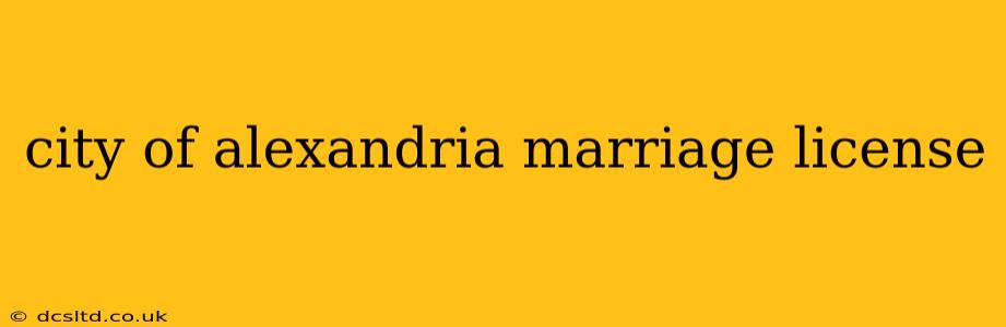 city of alexandria marriage license