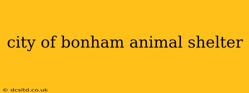 city of bonham animal shelter