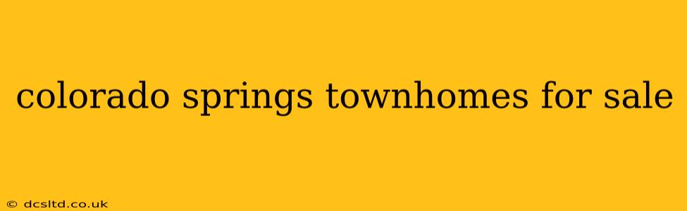 colorado springs townhomes for sale