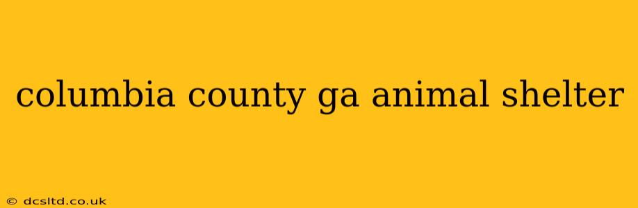 columbia county ga animal shelter