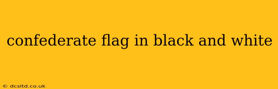 confederate flag in black and white