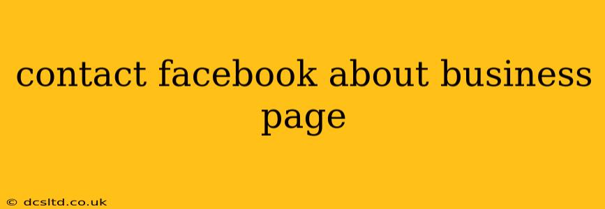 contact facebook about business page