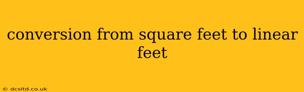 conversion from square feet to linear feet