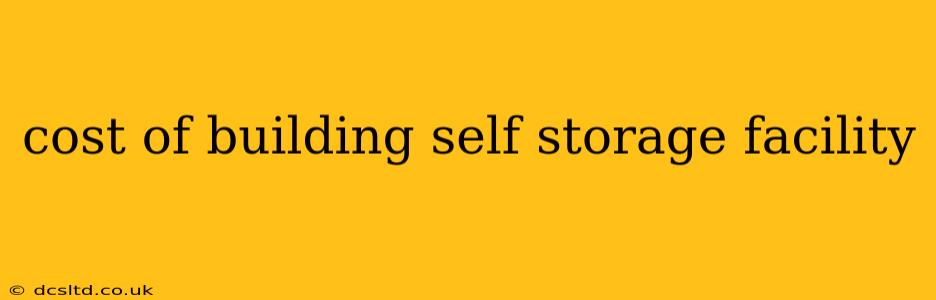 cost of building self storage facility
