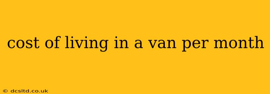 cost of living in a van per month