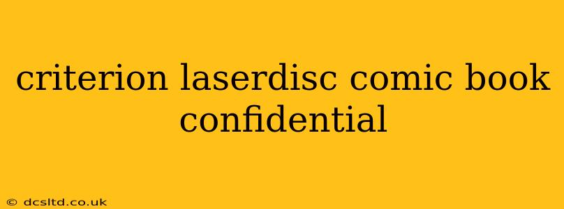 criterion laserdisc comic book confidential