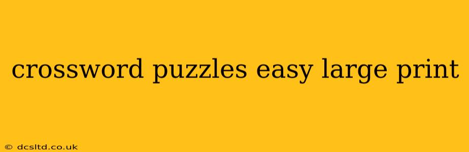 crossword puzzles easy large print