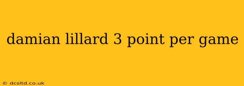 damian lillard 3 point per game