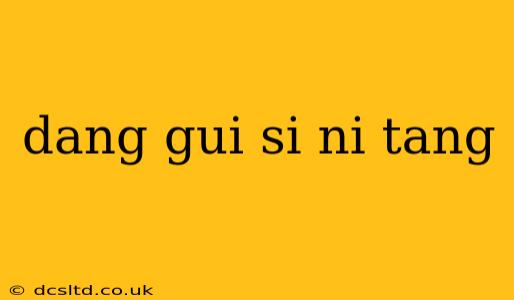 dang gui si ni tang