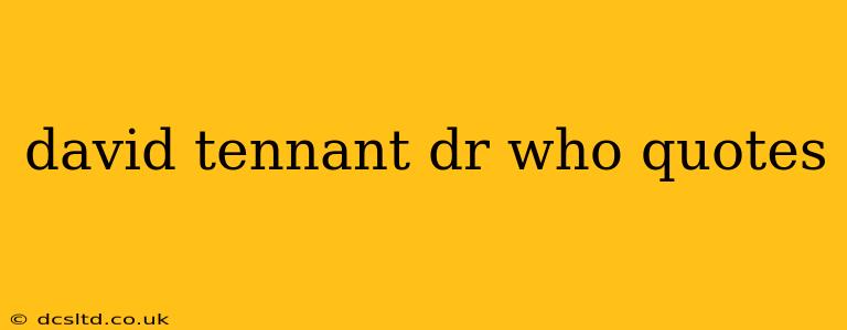 david tennant dr who quotes