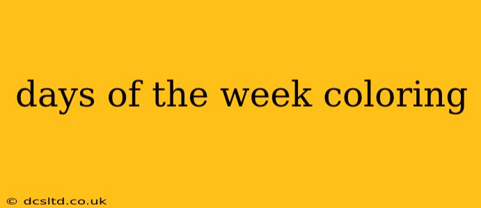 days of the week coloring