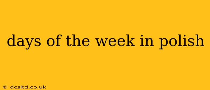 days of the week in polish