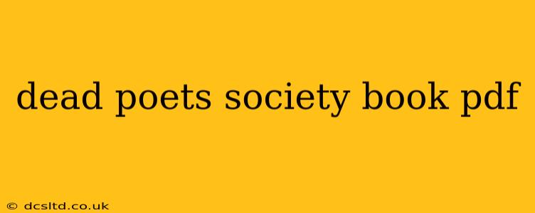 dead poets society book pdf