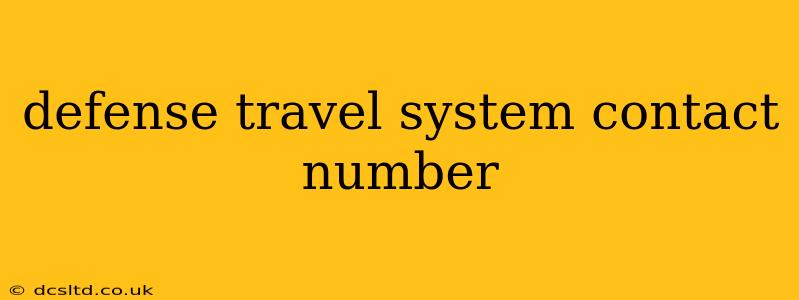 defense travel system contact number