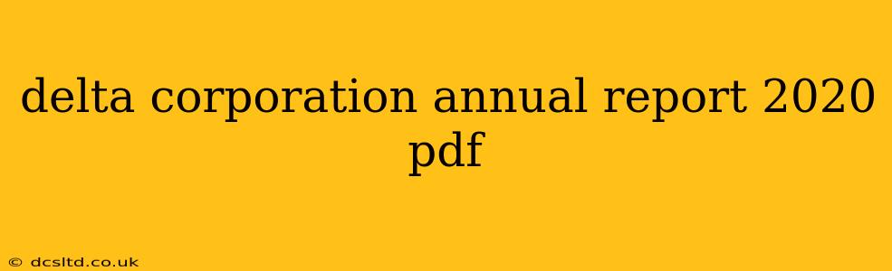 delta corporation annual report 2020 pdf