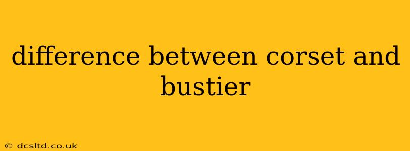 difference between corset and bustier