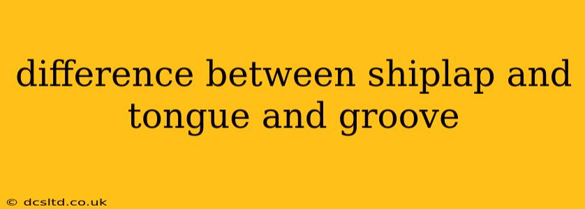 difference between shiplap and tongue and groove