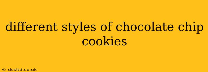 different styles of chocolate chip cookies