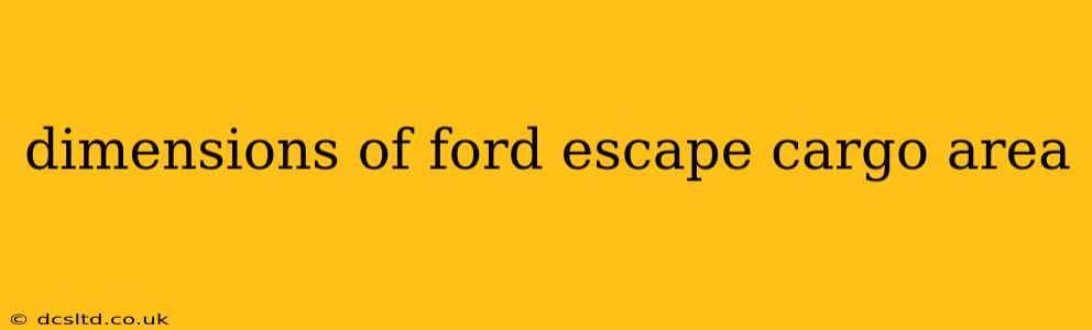 dimensions of ford escape cargo area