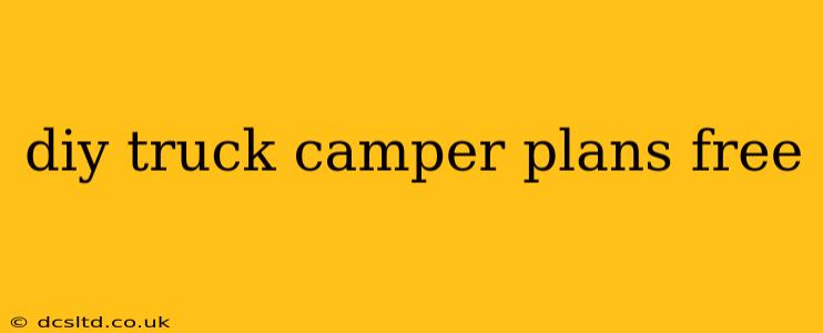 diy truck camper plans free