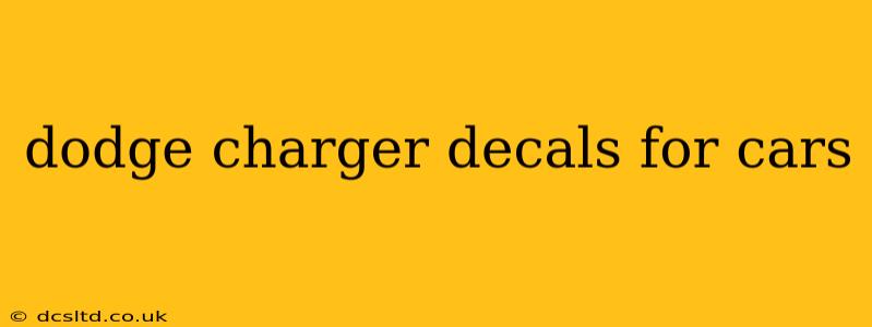 dodge charger decals for cars