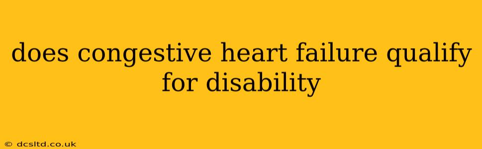 does congestive heart failure qualify for disability