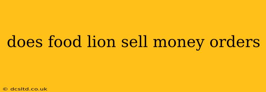 does food lion sell money orders