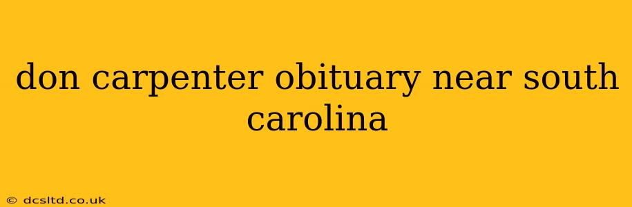 don carpenter obituary near south carolina