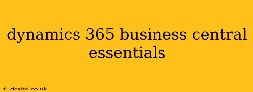 dynamics 365 business central essentials