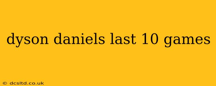 dyson daniels last 10 games