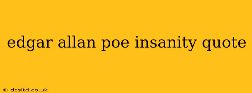 edgar allan poe insanity quote