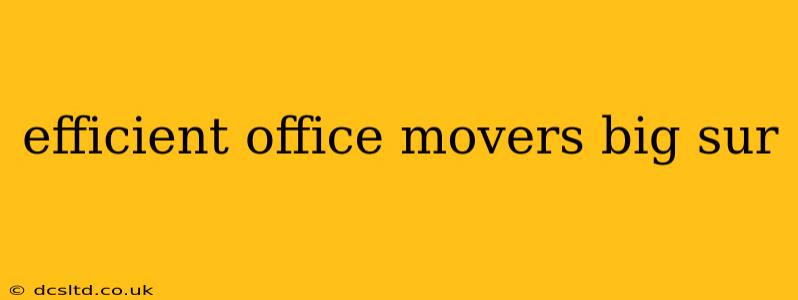 efficient office movers big sur