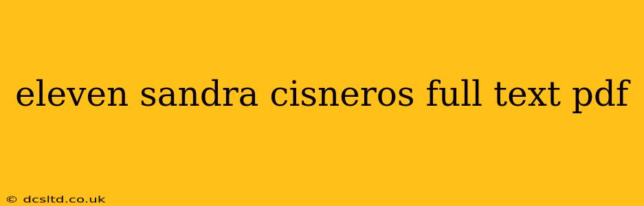 eleven sandra cisneros full text pdf