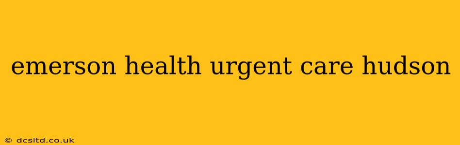 emerson health urgent care hudson