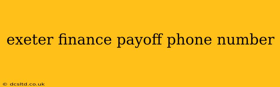 exeter finance payoff phone number