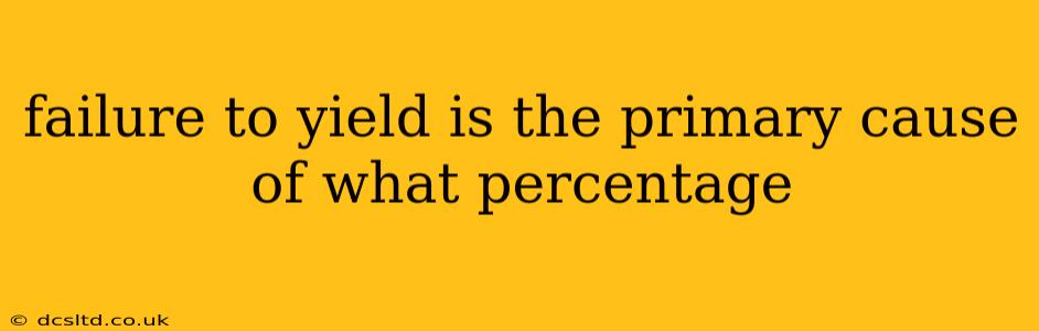 failure to yield is the primary cause of what percentage