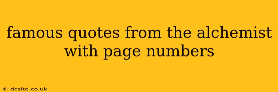 famous quotes from the alchemist with page numbers