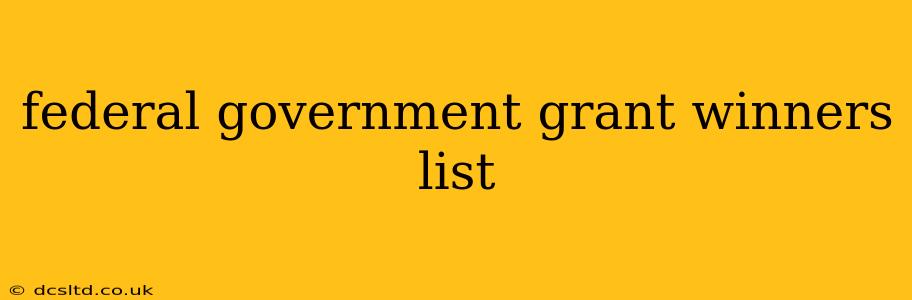 federal government grant winners list