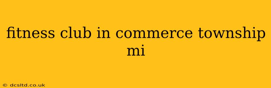 fitness club in commerce township mi