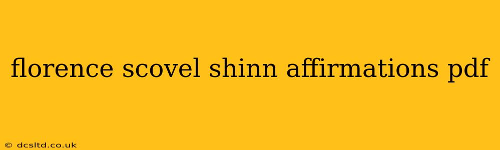 florence scovel shinn affirmations pdf