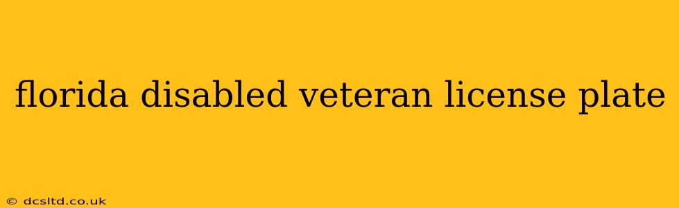 florida disabled veteran license plate​